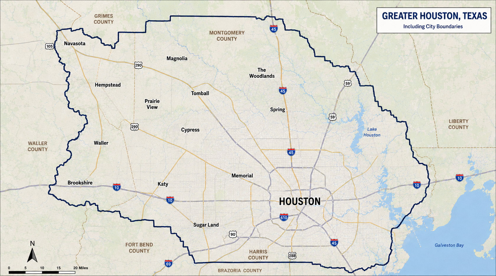 Lone Cedar Dirt Works service area — greater Houston, Texas